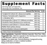 Nutri Tongkat Ali mens complex supplement facts panel