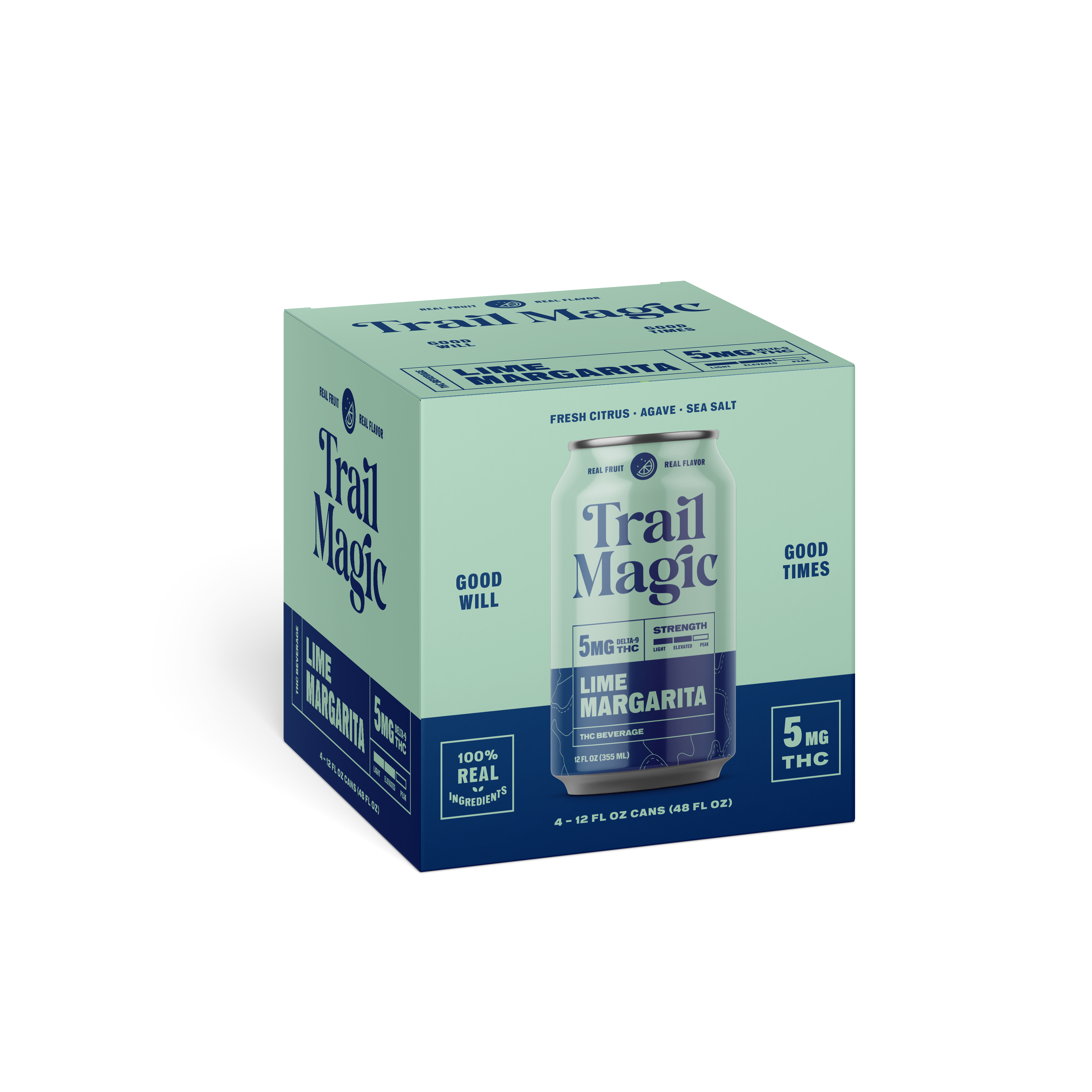 Trail Magic Lime Margarita 5mg THC beverage 4-pack with 12 fl oz can