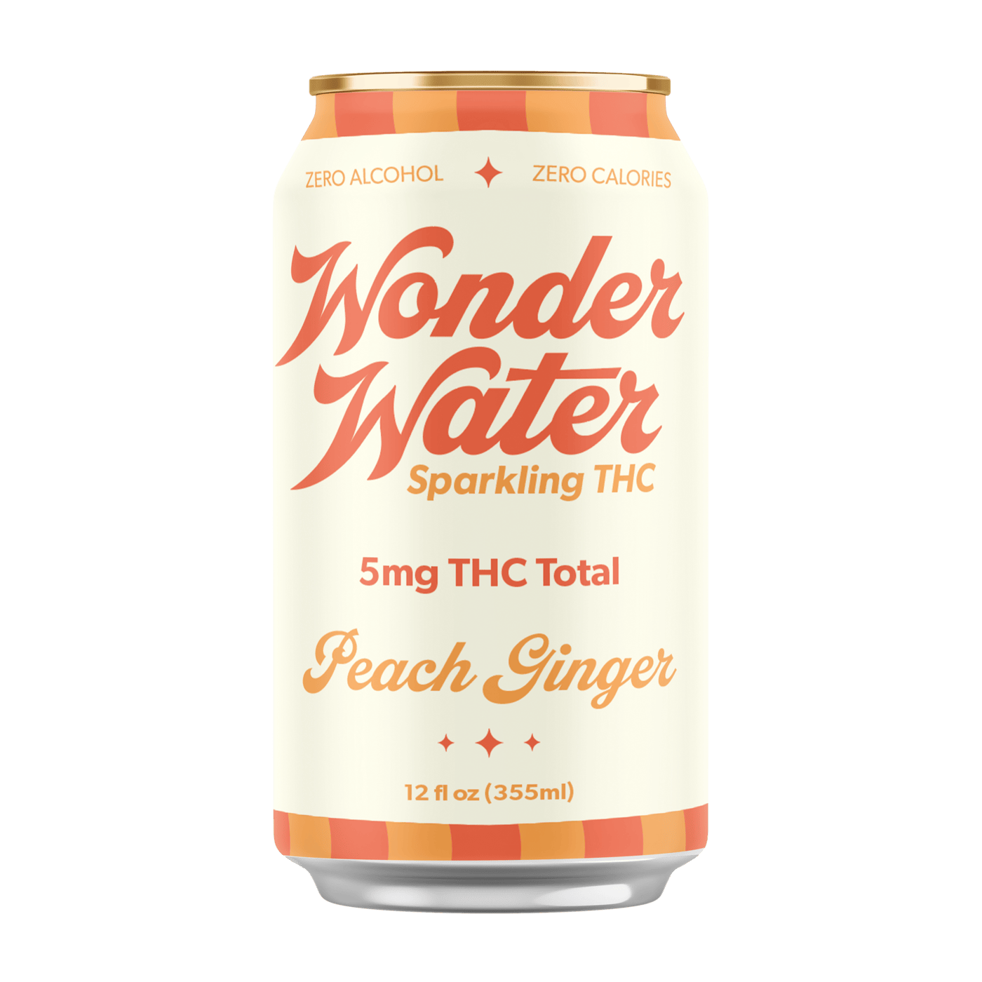 8th Wonder Wonder Water Peach Ginger 5mg THC sparkling seltzer 12 fl oz can